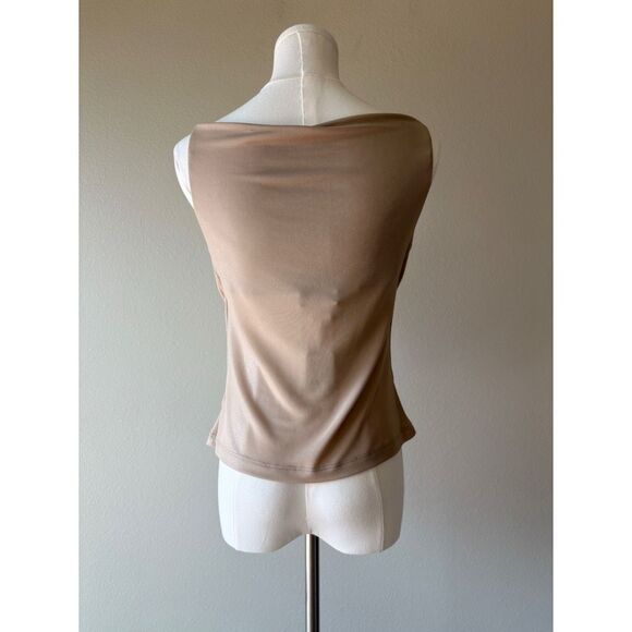 vintage 90s y2k cowl neckline beige top - Picture 4 of 7